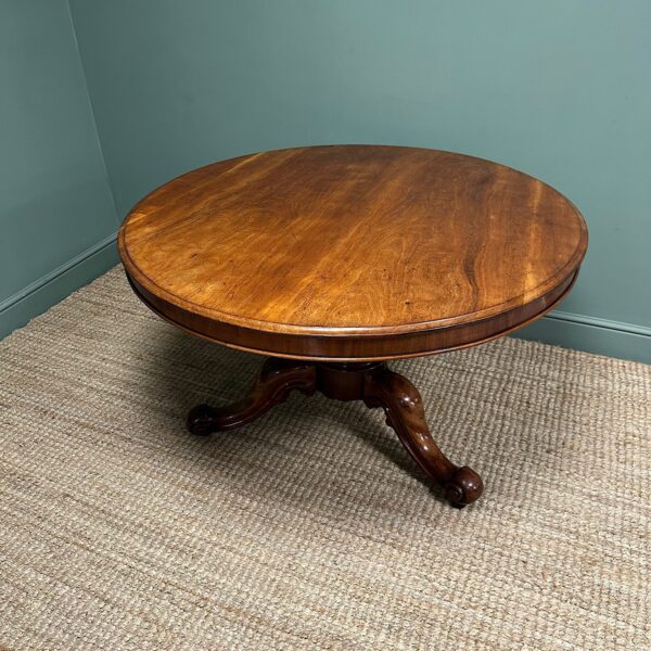 Beautifully Figured Mahogany Circular Antique Dining Table