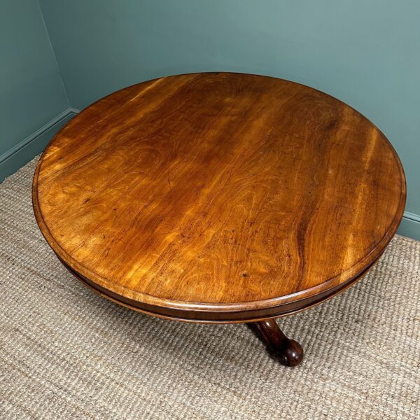 Beautifully Figured Mahogany Circular Antique Dining Table