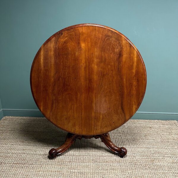 Beautifully Figured Mahogany Circular Antique Dining Table