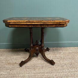 Beautifully Inlaid Walnut Antique Victorian Card Table / Games Table