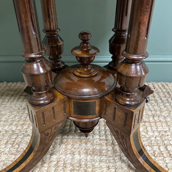 Beautifully Inlaid Walnut Antique Victorian Card Table / Games Table