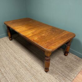 Large Victorian Wind Out Extending Antique Oak Dining Table