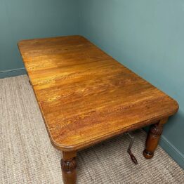 Large Victorian Wind Out Extending Antique Oak Dining Table