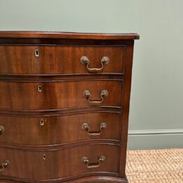 Stunning Small Antique Edwardian Serpentine Chest of Drawers