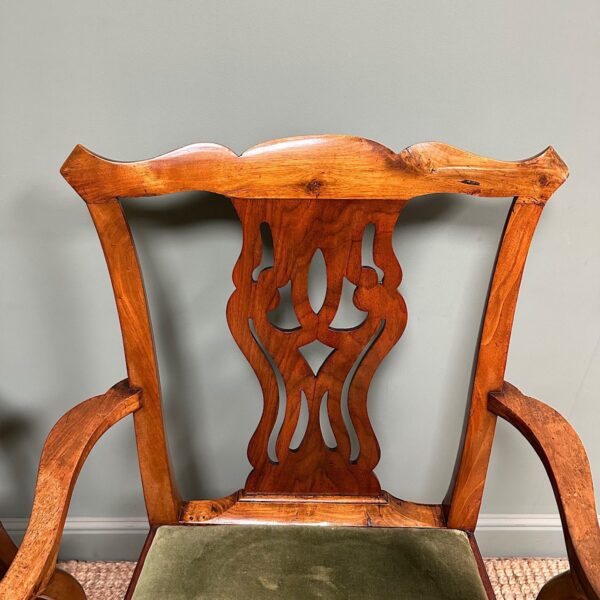 Quality Pair of Antique Georgian Carver Arm Chairs