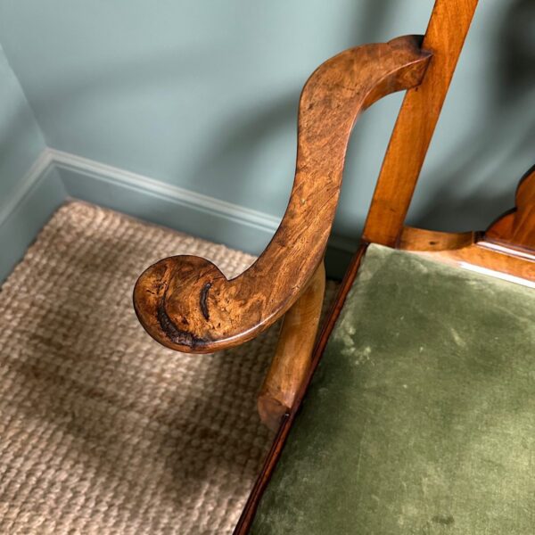 Quality Pair of Antique Georgian Carver Arm Chairs