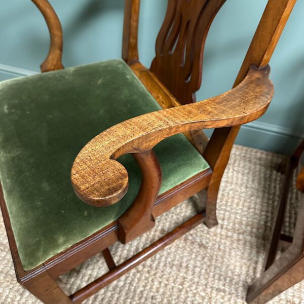 Quality Pair of Antique Georgian Carver Arm Chairs