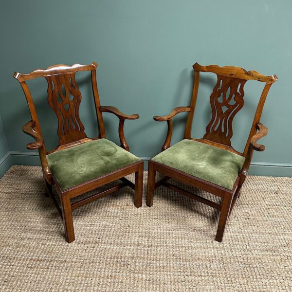 Pair of Antique Georgian Carver Arm Chairs
