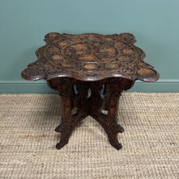 Rare Anglo Indian Antique Carved Table