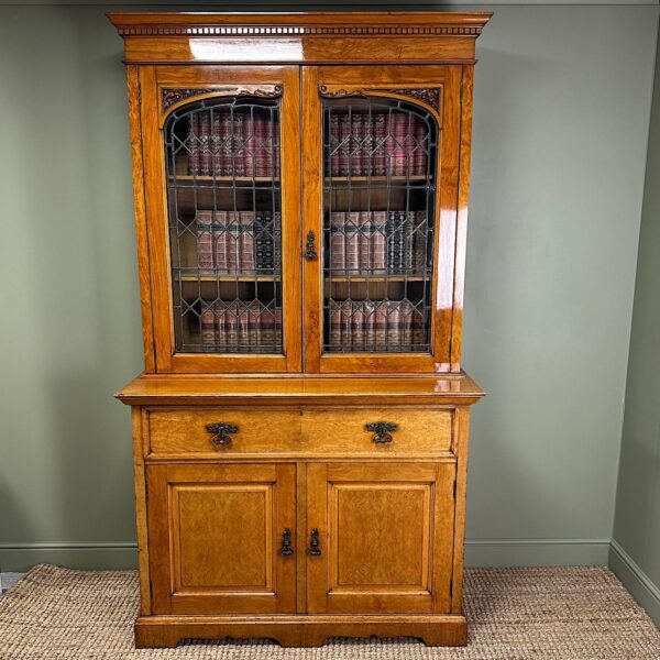 Spectacular Large Victorian Oak Antique Bookcase