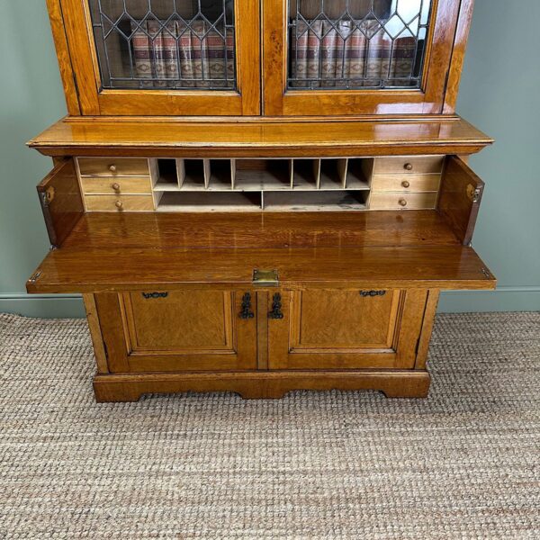 Spectacular Large Victorian Oak Antique Bookcase