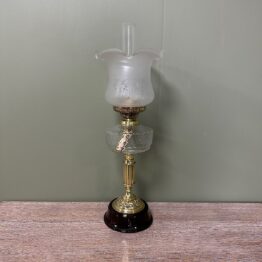 Spectacular 19th Century Brass Antique Oil Lamp