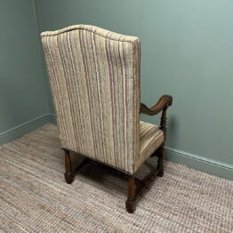 Quality Large Upholstered Antique Arm Chair / Throne Chair