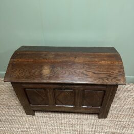 Unusual 18th Century Dome Top Country Oak Antique Coffer