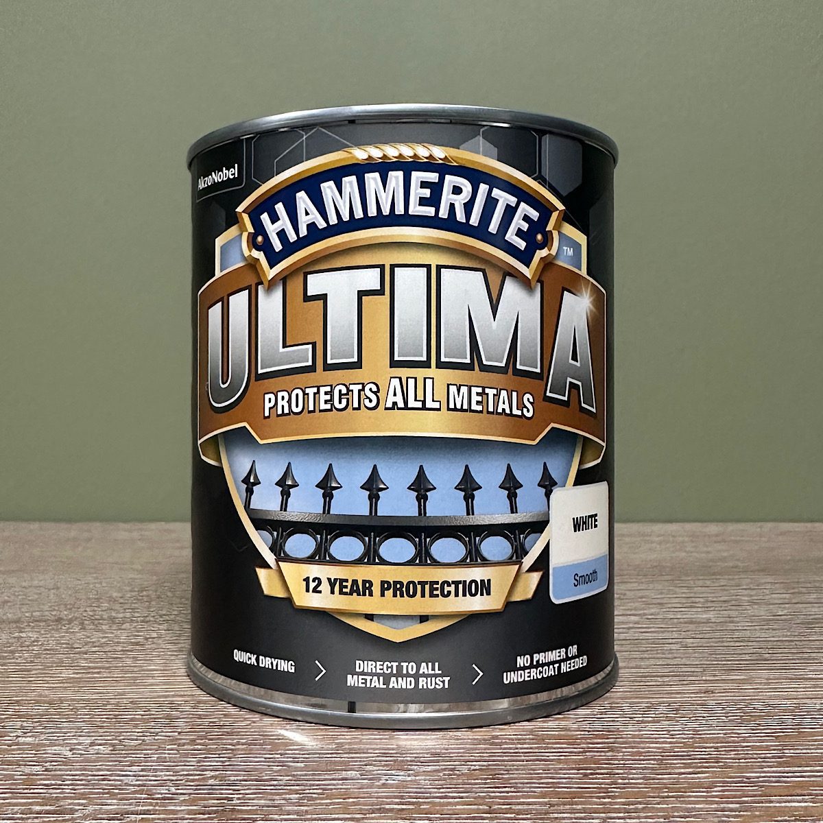 Hammerite Smooth Metal Paint White 750ml Hammerite White Metal