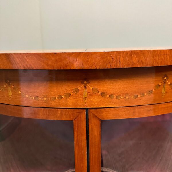 Spectacular Inlaid Bow Fronted Antique Satinwood Cabinet