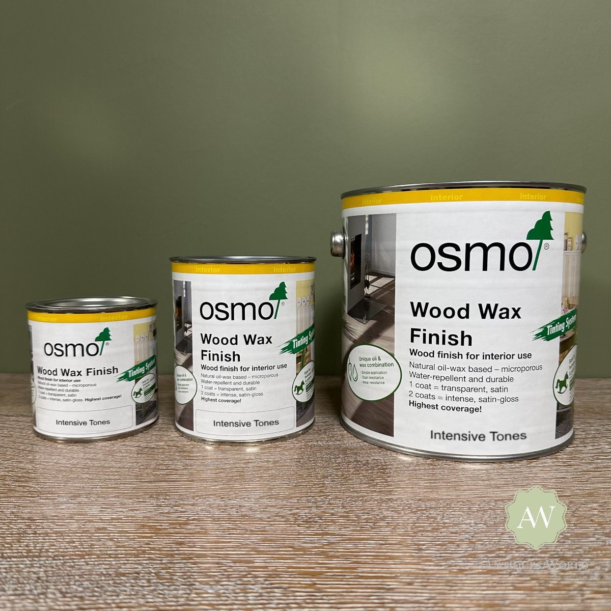 View of Osmo Wood Wax Finish Intensive Tones