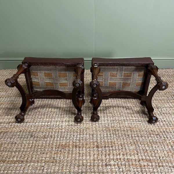 Unusual Victorian Pair of Antique Stools