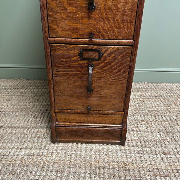 Unusual Edwardian Oak Antique Filing Cabinet