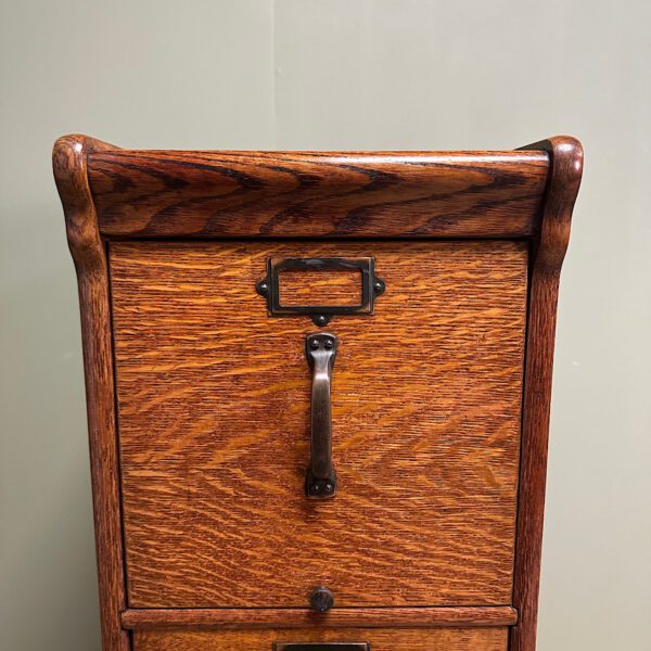 Unusual Edwardian Oak Antique Filing Cabinet