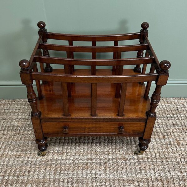 Spectacular Victorian Mahogany Antique Canterbury