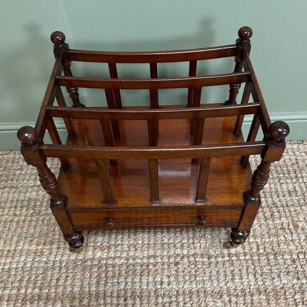 Spectacular Victorian Mahogany Antique Canterbury