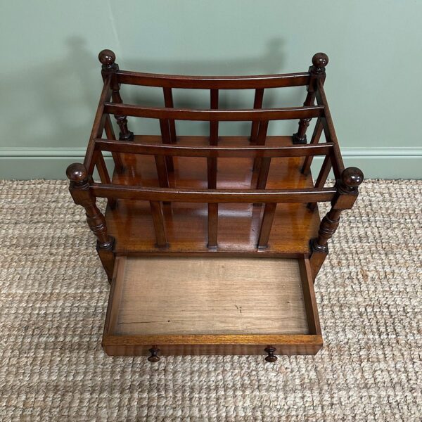 Spectacular Victorian Mahogany Antique Canterbury